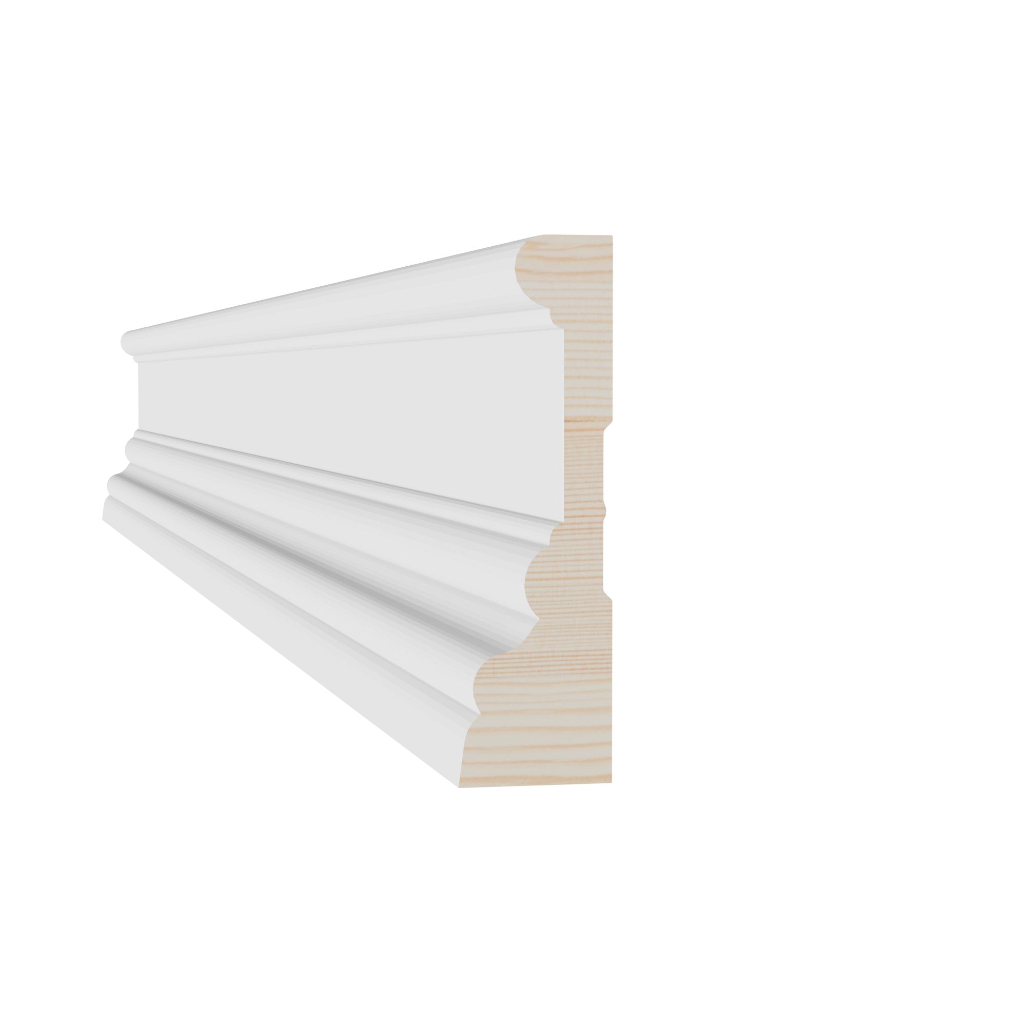 1-1/16 in x 3-1/2 in x 17 ft M0523W Primed White Pine Wood Casing -  Moulding - high-quality decorative trim for doors, windows, and interior finishing.