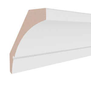 1-3/16 in x 5-7/16 in x 16 ft MM312A Primed White MDF Crown -  Moulding, durable composite construction with a smooth primed white finish for easy painting and installation.