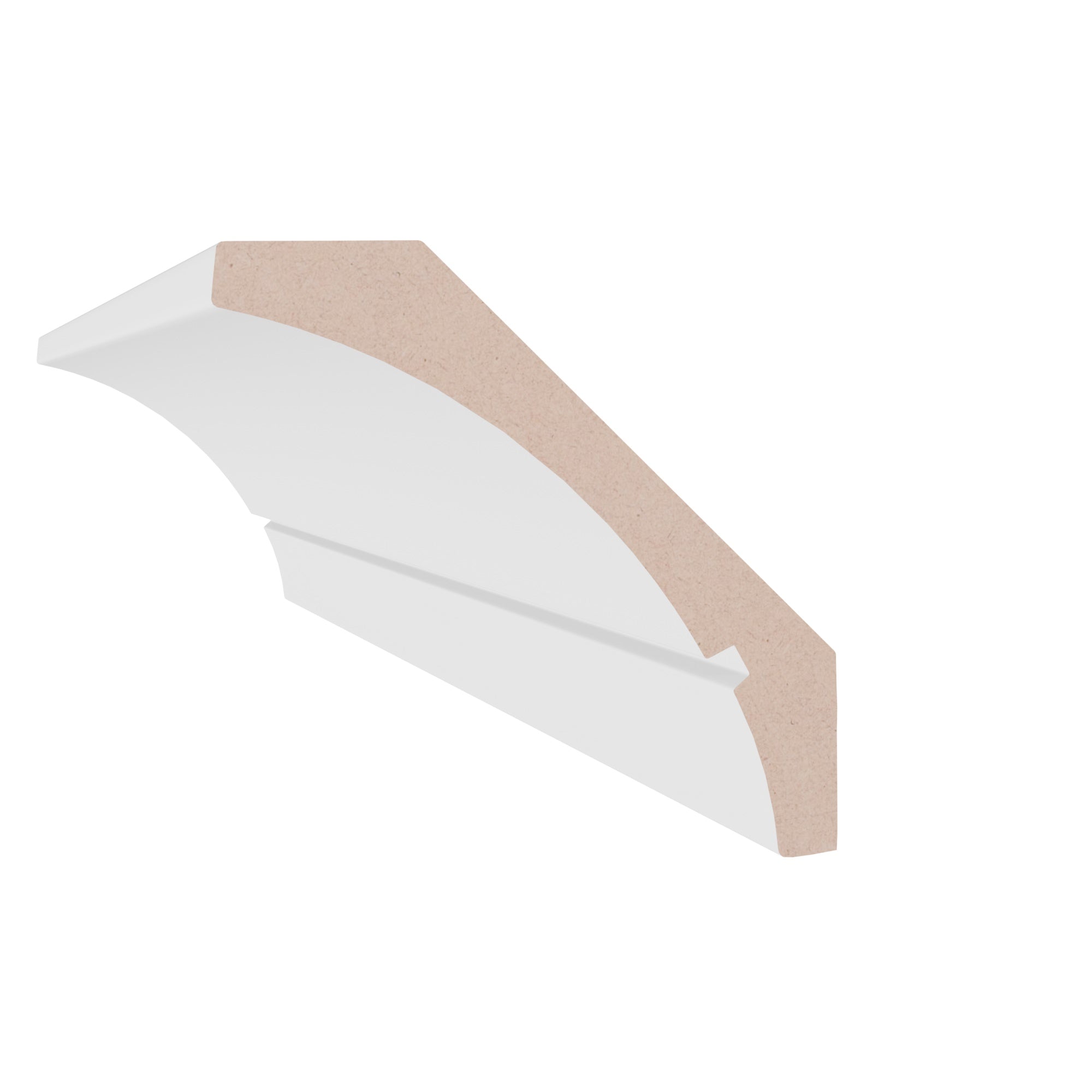 1-3/16 in x 5-7/16 in x 16 ft MM312A Primed White MDF Crown -  Moulding - high-quality decorative trim for doors, windows, and interior finishing.