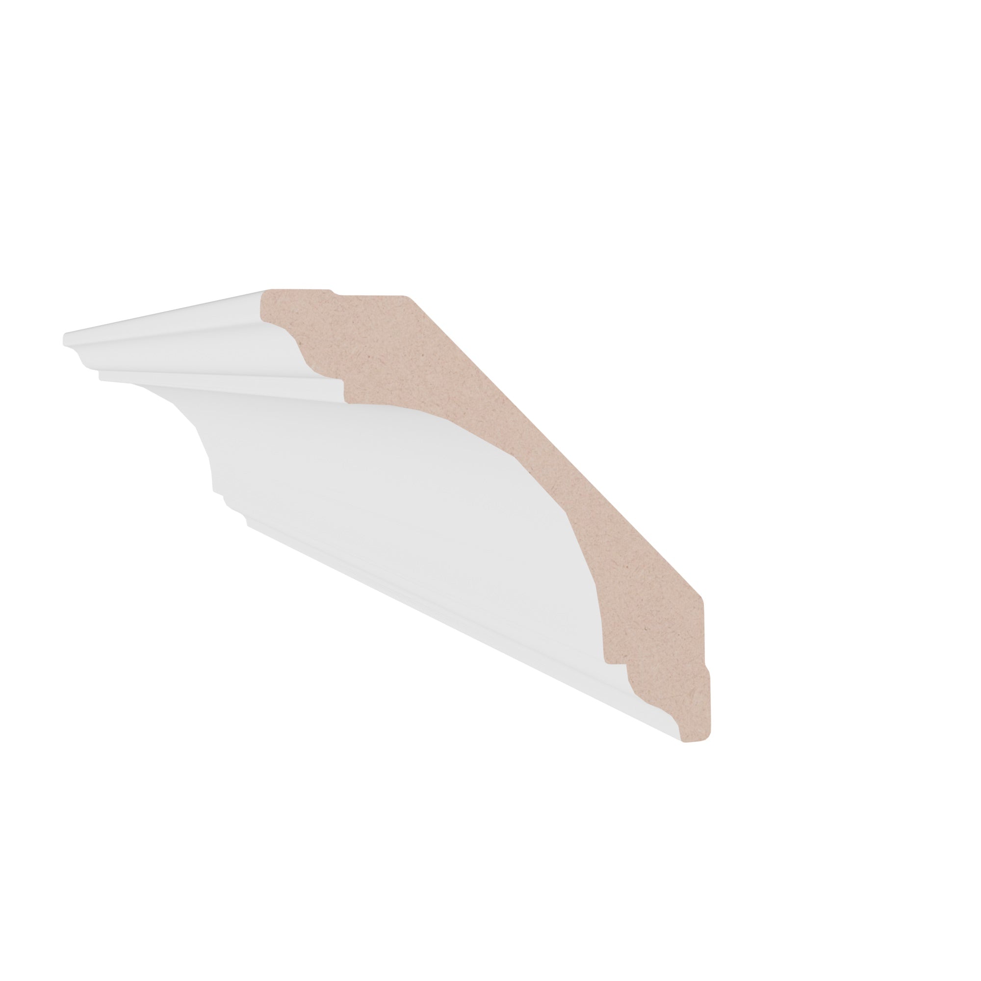 1-3/16 in x 6-5/16 in x 16 ft M0041A Primed White MDF Crown -  Moulding - high-quality decorative trim for doors, windows, and interior finishing.