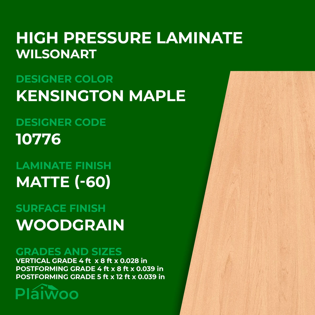 Wilsonart Kensington Maple 10776 Matte Finish (-60) High Pressure ...
