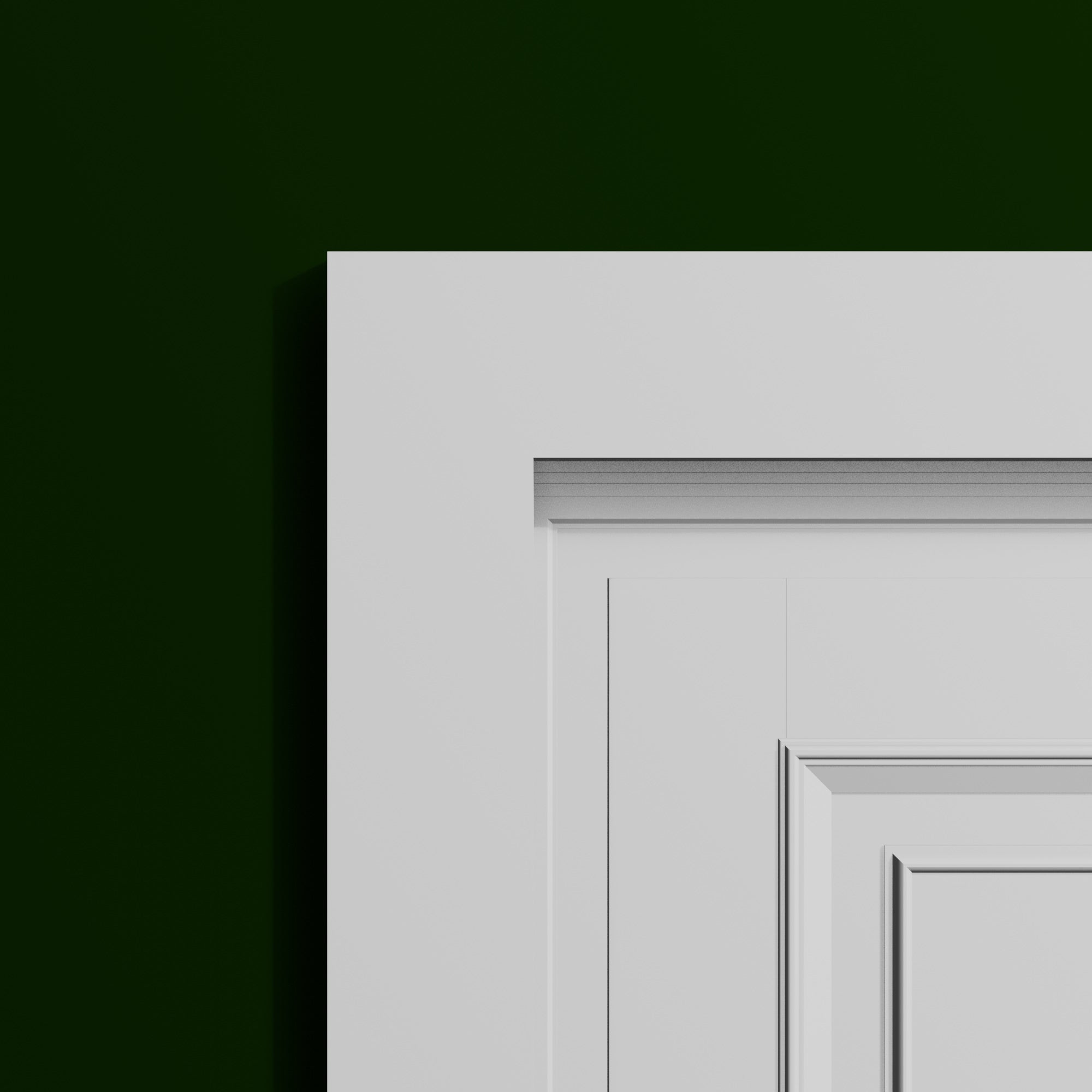 View of a room featuring the L1X3M Primed White Pine Wood Finished Boards Moulding installed, measuring 11/16 in x 2-1/2 in x 17 ft, highlighting an elegant and clean finish, ideal for enhancing the aesthetics of any space.