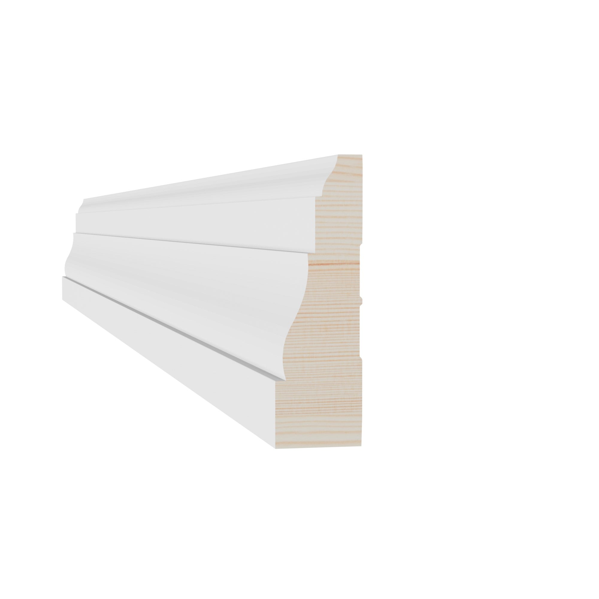 11/16 in x 2-1/4 in x 102 in M0366W Primed White Pine Wood Casing -  Moulding - high-quality decorative trim for doors, windows, and interior finishing.