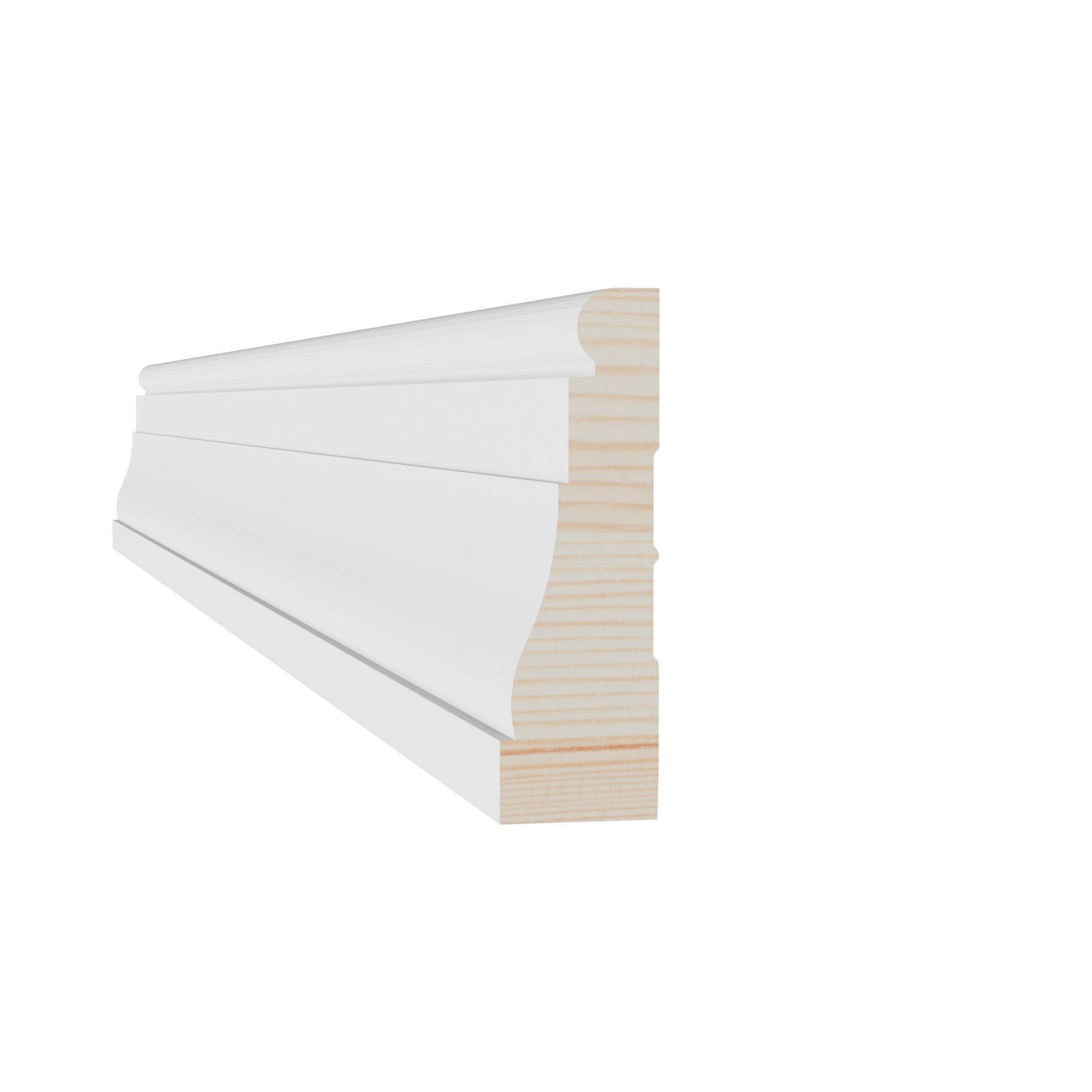 11/16 in x 2-1/4 in x 17 ft M0376W Primed White Pine Wood Casing -  Moulding - high-quality decorative trim for doors, windows, and interior finishing.
