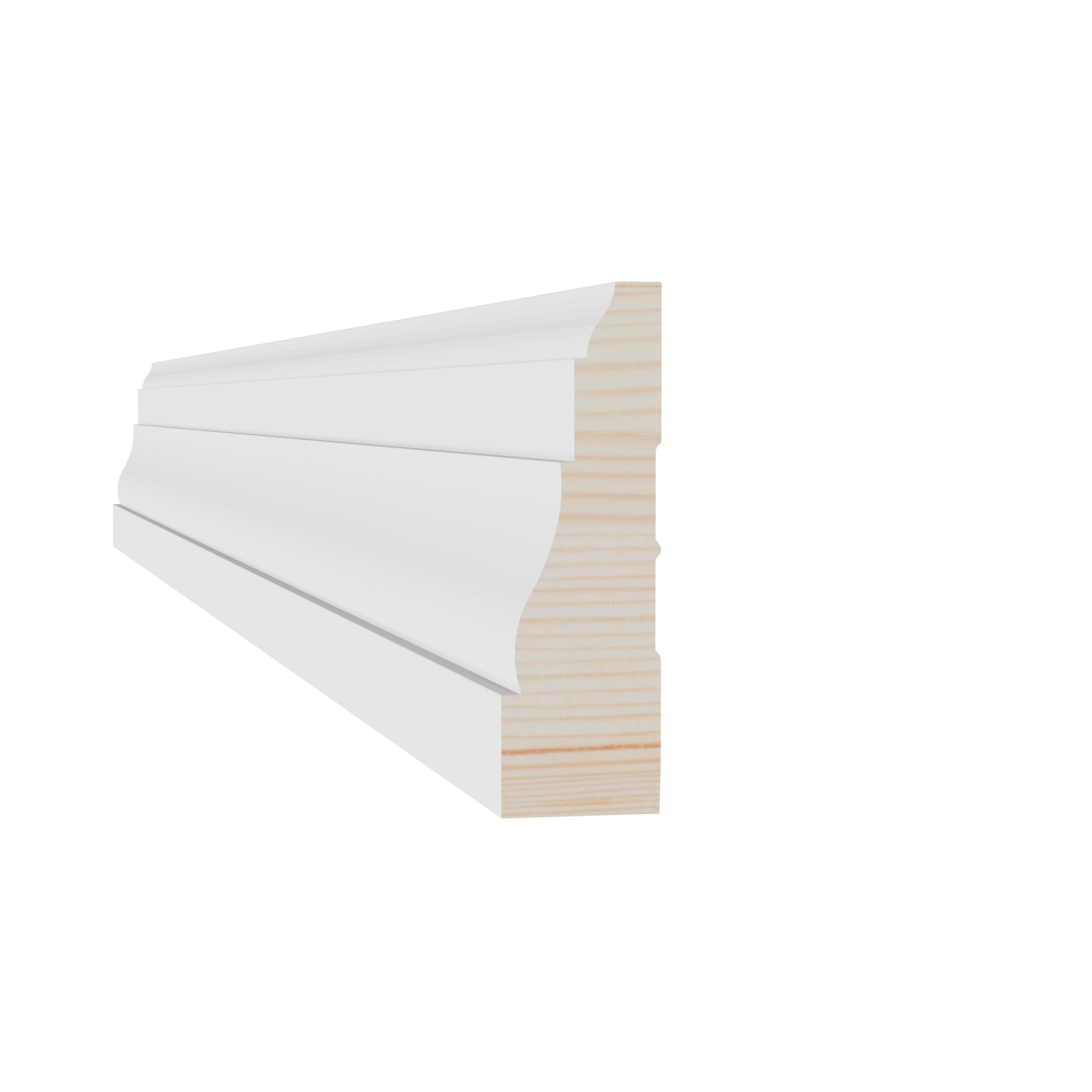 11/16 in x 2-1/4 in x 85 in M0366W Primed White Pine Wood Casing -  Moulding - high-quality decorative trim for doors, windows, and interior finishing.