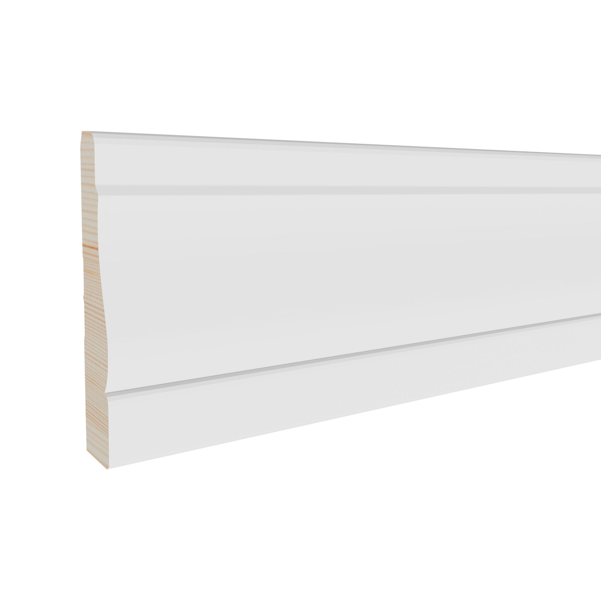 11/16 in x 3-1/2 in x 17 ft M0444W Primed White Pine Wood Casing -  Moulding, durable composite construction with a smooth primed white finish for easy painting and installation.