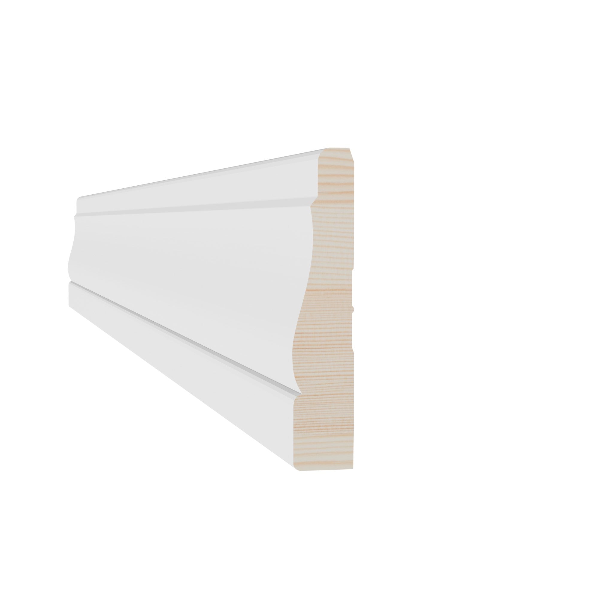 11/16 in x 3-1/2 in x 17 ft M0444W Primed White Pine Wood Casing -  Moulding - high-quality decorative trim for doors, windows, and interior finishing.
