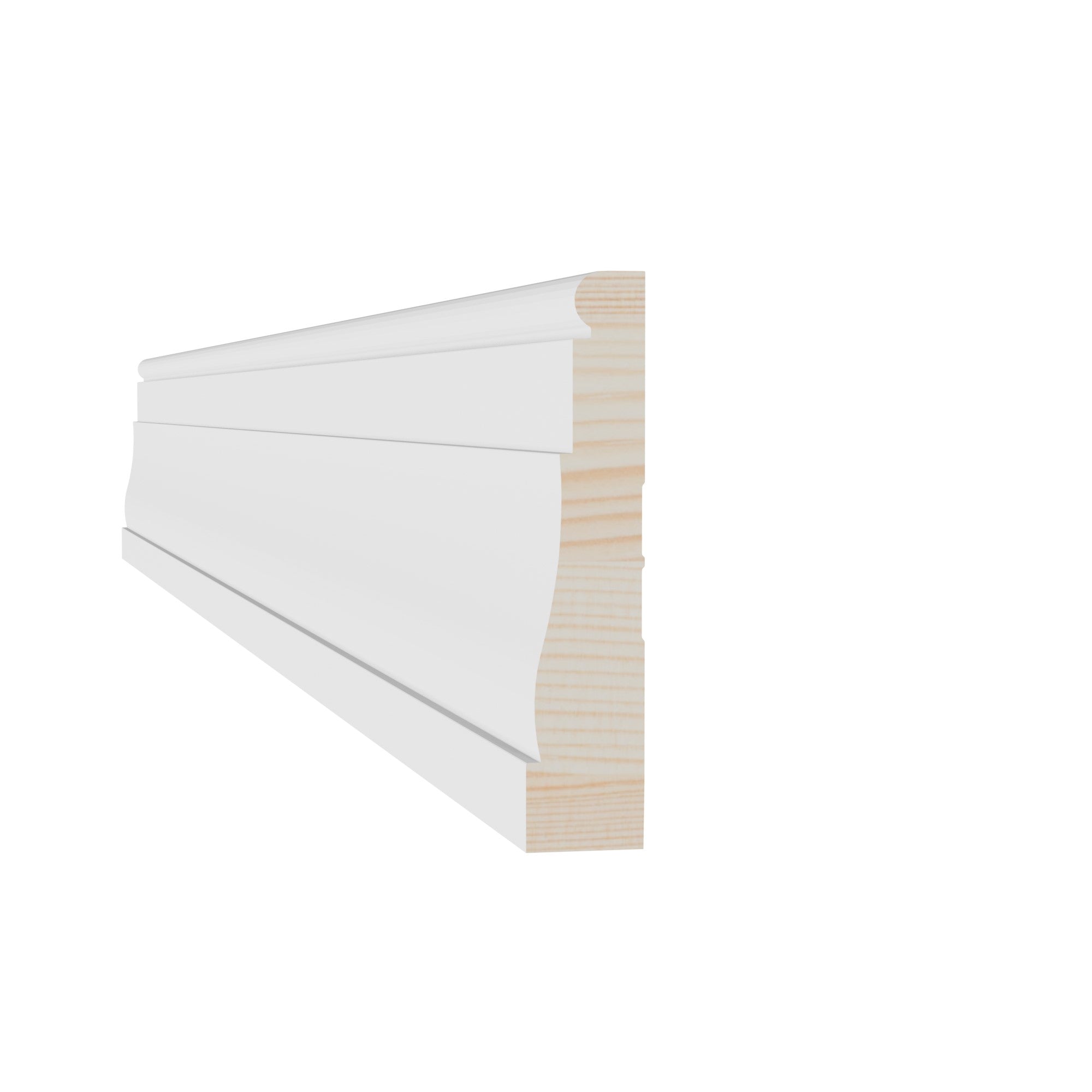 11/16 in x 3-1/4 in x 17 ft M0445W Primed White Pine Wood Casing -  Moulding - high-quality decorative trim for doors, windows, and interior finishing.