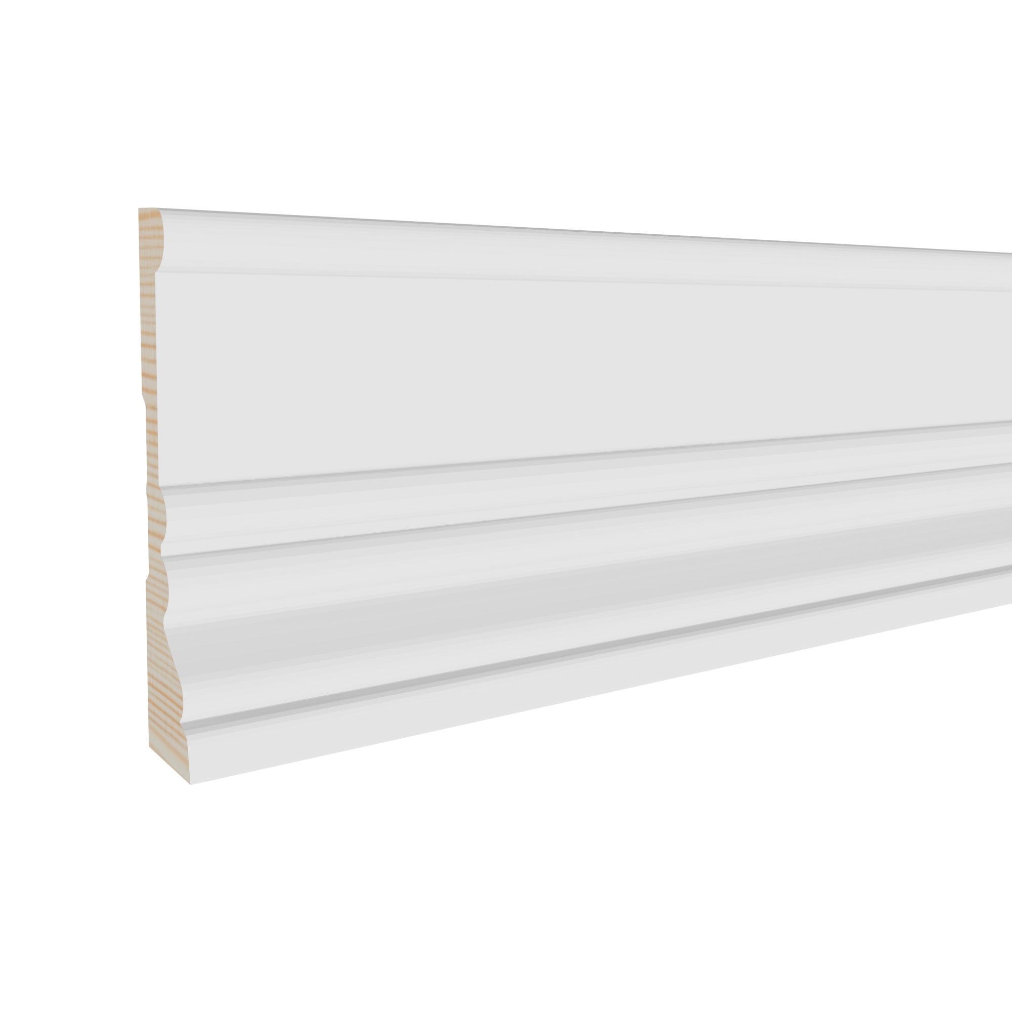 11/16 in x 3-5/16 in x 17 ft M0523L Primed White Pine Wood Casing -  Moulding, durable composite construction with a smooth primed white finish for easy painting and installation.