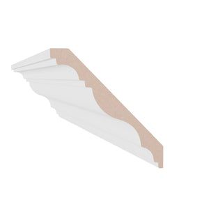 11/16 in x 6-1/4 in x 16 ft M9726E Primed White MDF-UL Crown -  Moulding - high-quality decorative trim for doors, windows, and interior finishing.