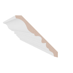11/16 in x 7 in x 16 ft M0061C Primed White MDF-UL Crown -  Moulding - high-quality decorative trim for doors, windows, and interior finishing.