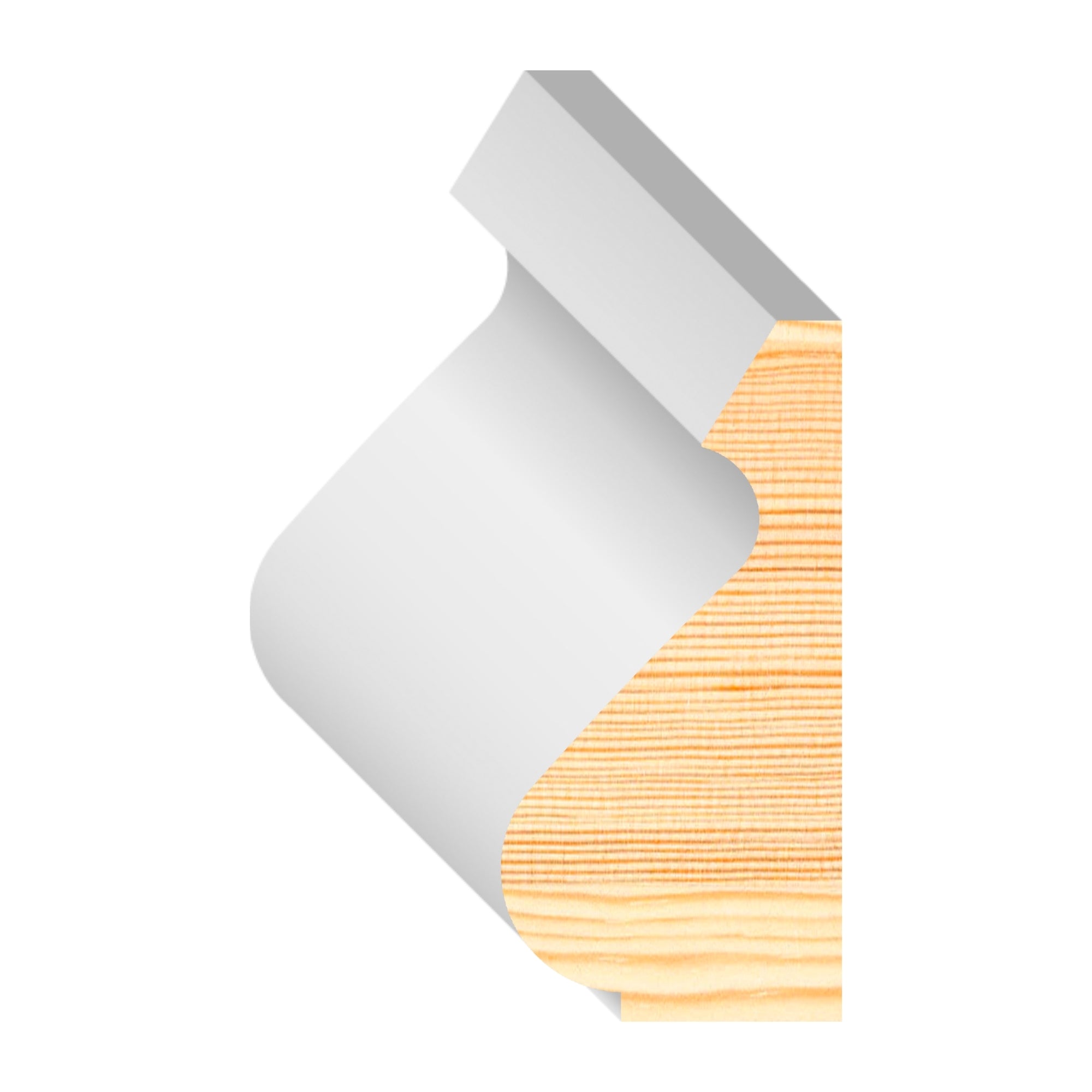 11/16 in x 1-3/8 in x 16 ft M063W Primed White Pine Wood Base Cap -  Moulding, durable composite construction with a smooth primed white finish for easy painting and installation.
