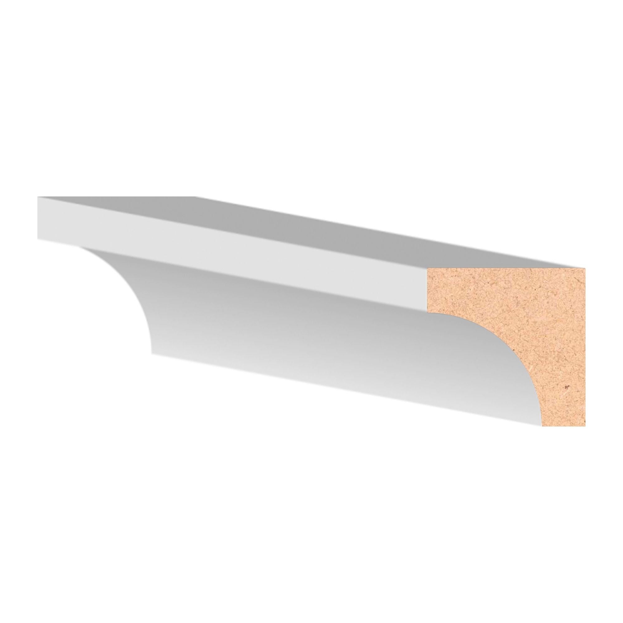 11/16 in x 11/16 in x 16 ft M0100W Primed White Pine Wood Cove -  Moulding, durable composite construction with a smooth primed white finish for easy painting and installation.