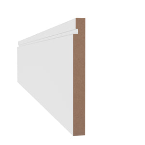 19/32 in x 7-1/4 in x 16 ft MM618C Primed White MDF Baseboard -  Moulding - high-quality decorative trim for doors, windows, and interior finishing.