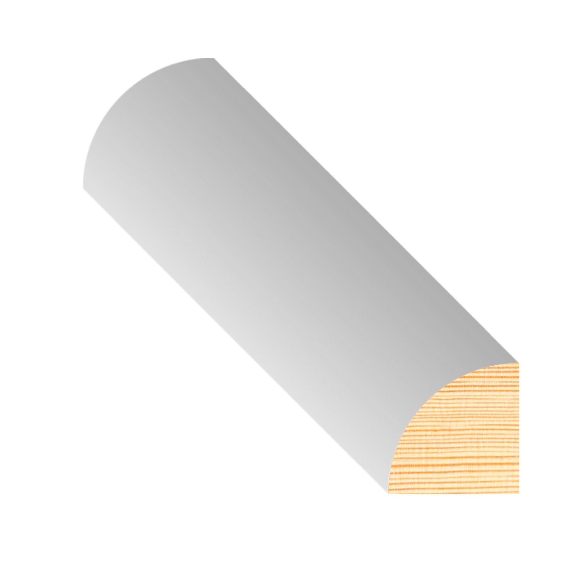 1/2 in x 1/2 in x 16 ft M0108 Natural Wood Pine Quarter Round -  Moulding, durable composite construction with a smooth primed white finish for easy painting and installation.