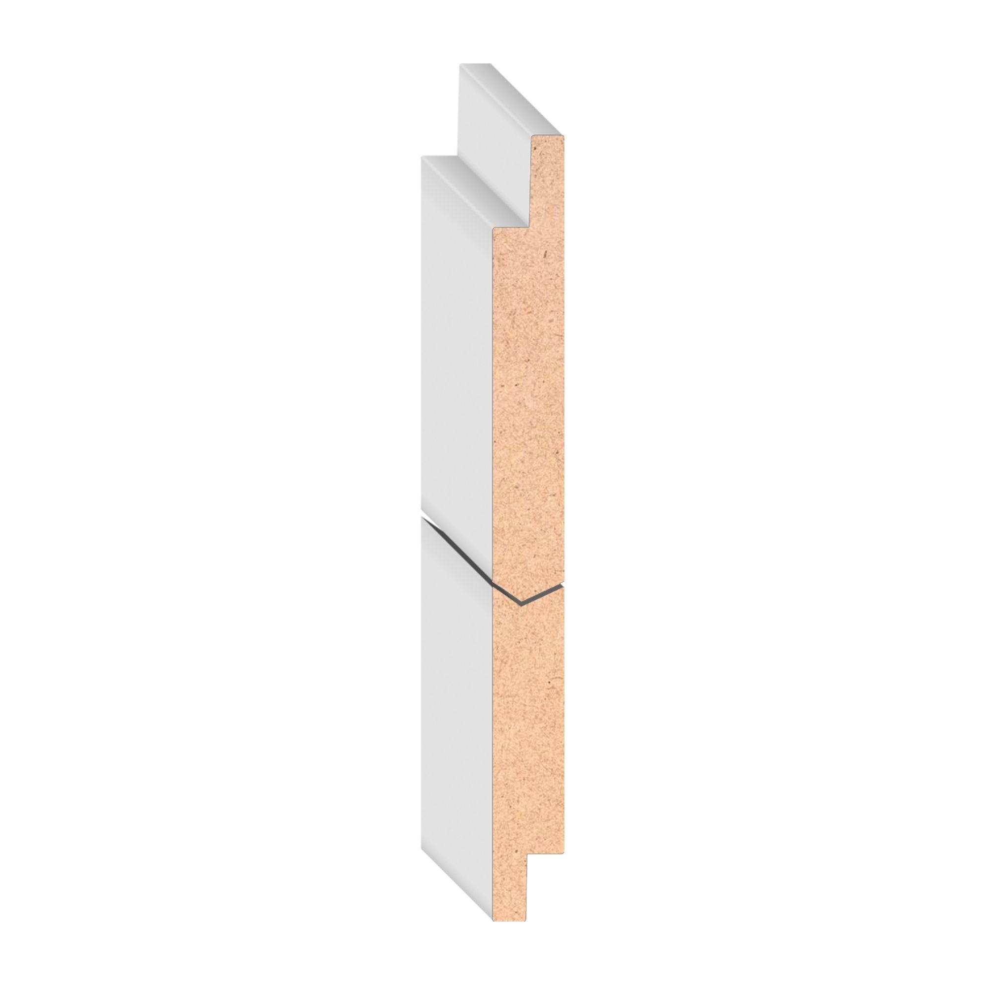 1/2 in x 5-1/4 in x 16 ft ML001K Primed White MDF Shiplap -  Moulding, durable composite construction with a smooth primed white finish for easy painting and installation.