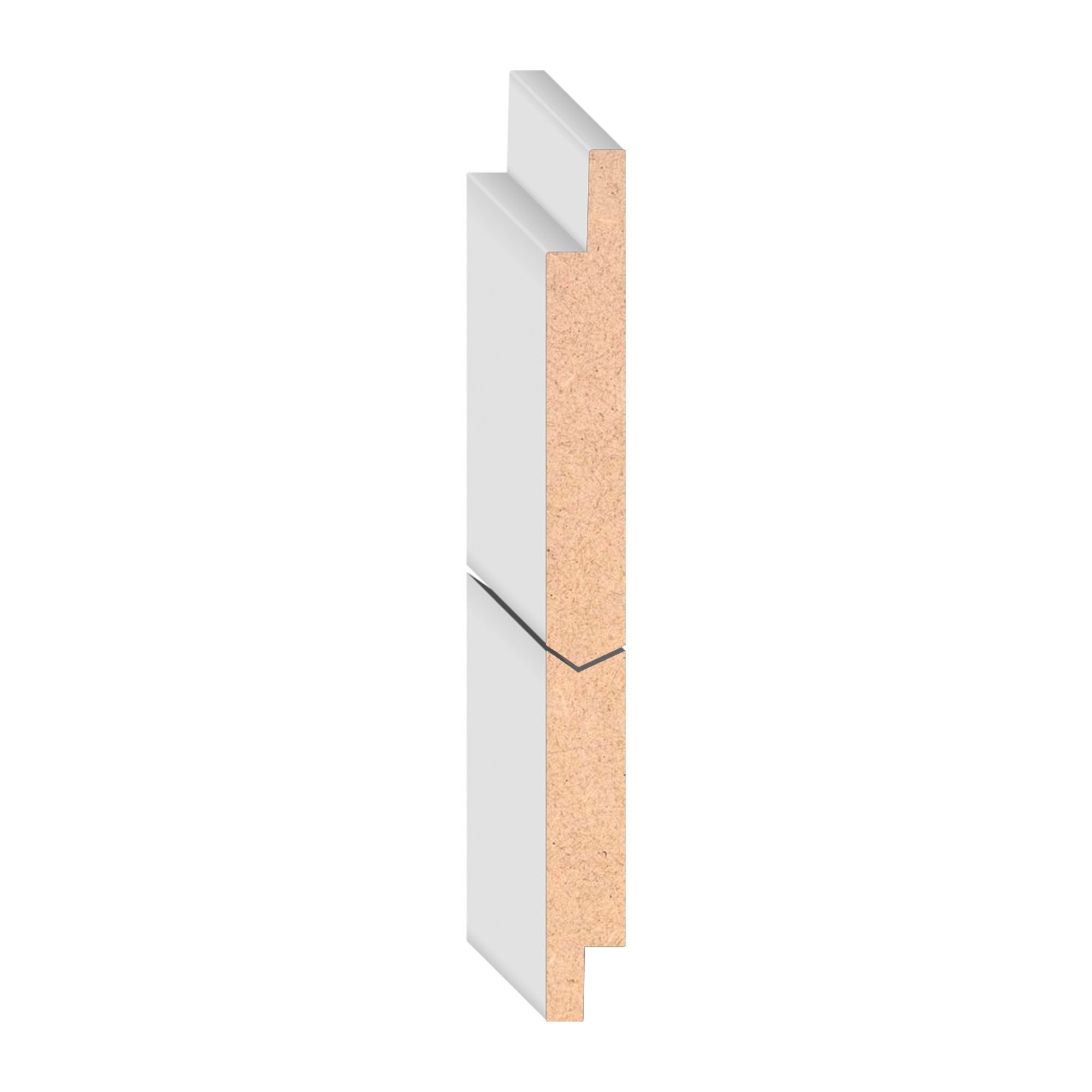 1/2 in x 7-1/4 in x 16 ft ML001I Primed White MDF Shiplap -  Moulding, durable composite construction with a smooth primed white finish for easy painting and installation.