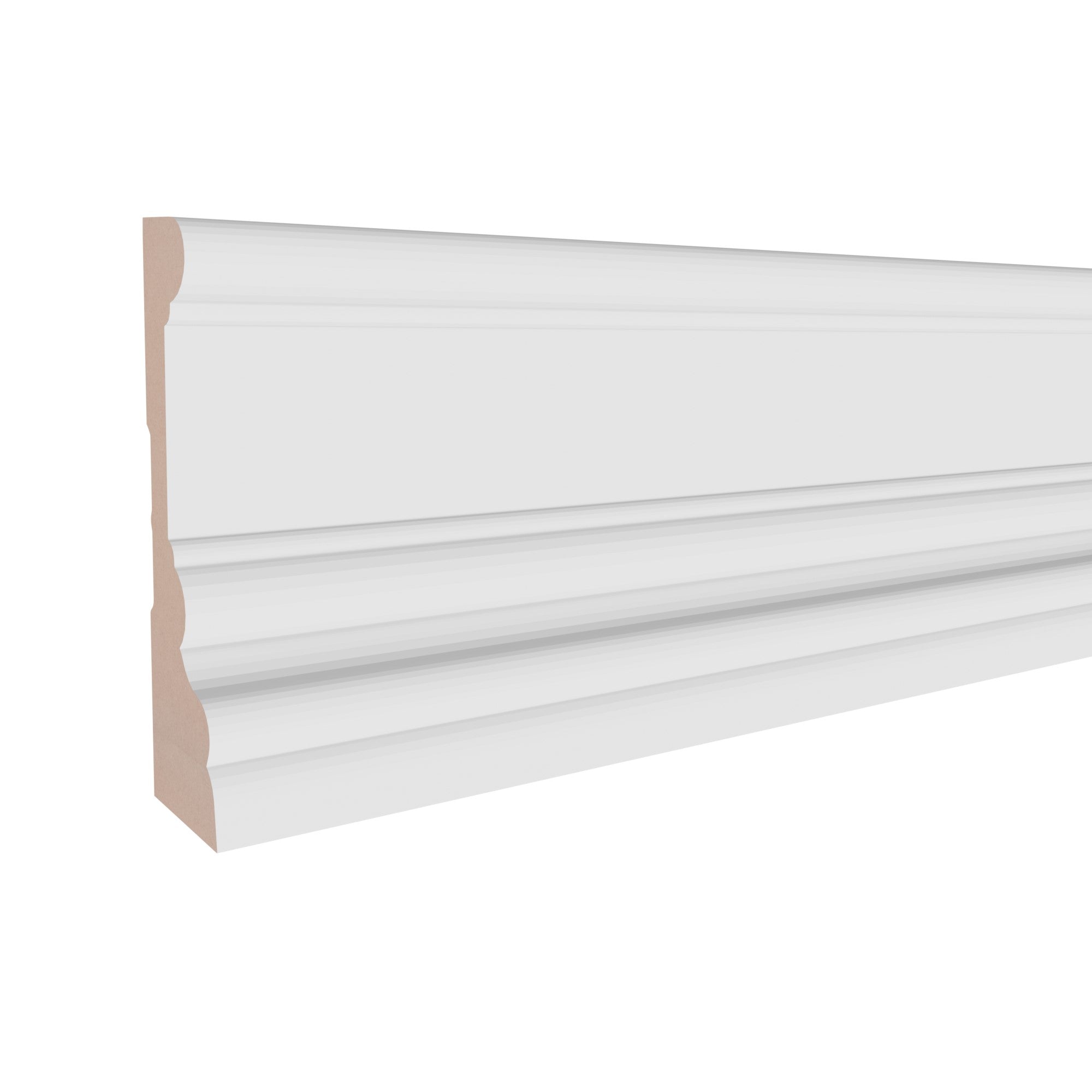 1 in x 3-1/2 in x 17 ft M0503X Primed White MDF-UL Casing -  Moulding, durable composite construction with a smooth primed white finish for easy painting and installation.