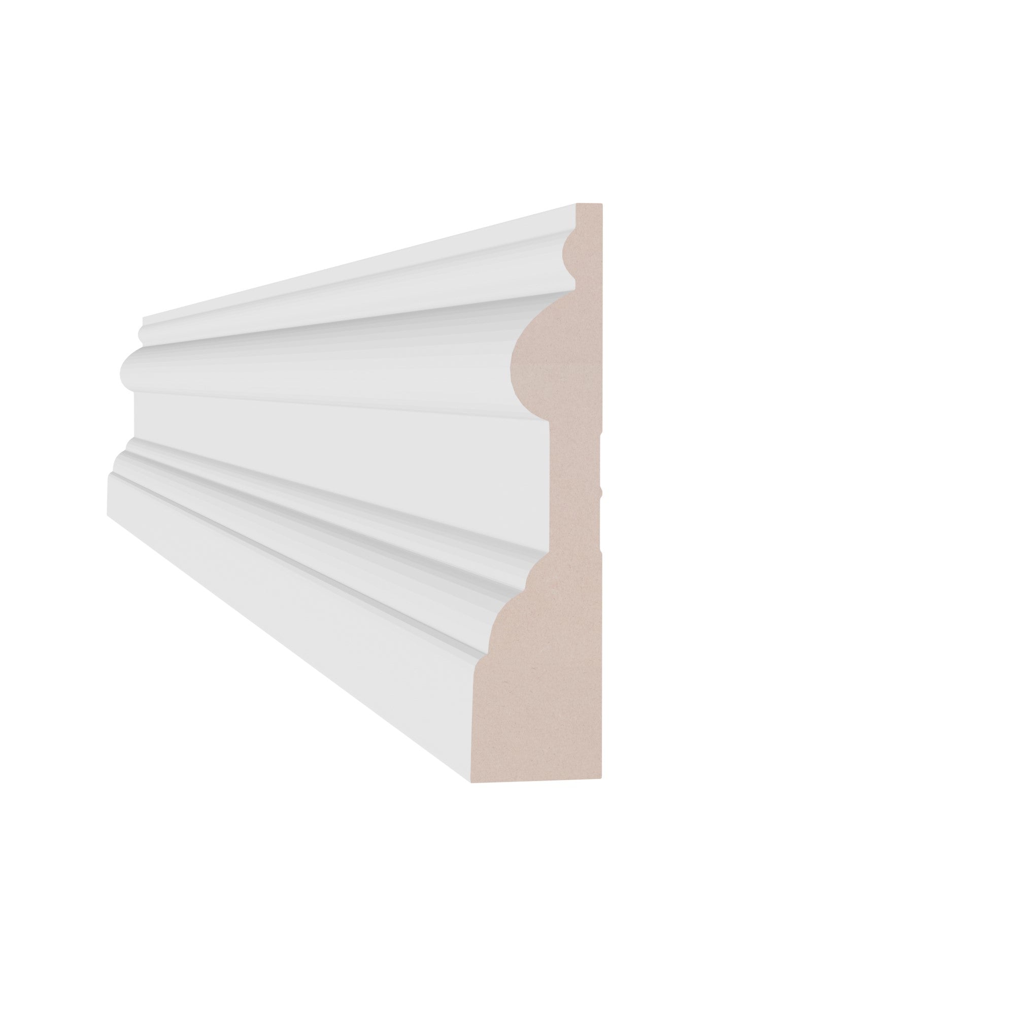 1 in x 4-1/4 in x 16 ft M9063A Primed White MDF Casing -  Moulding - high-quality decorative trim for doors, windows, and interior finishing.