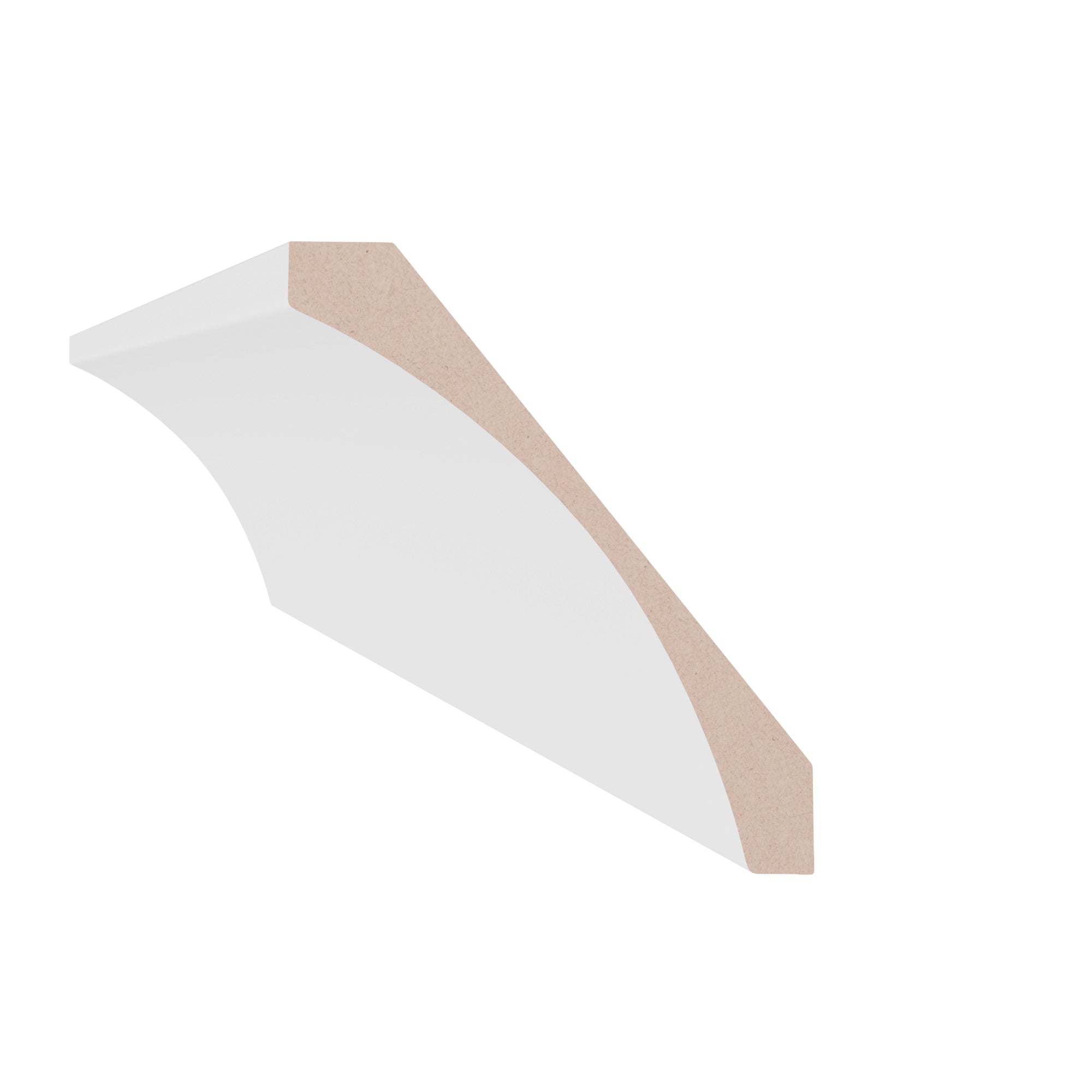 1 in x 7 in x 16 ft M9081C Primed White MDF Crown -  Moulding - high-quality decorative trim for doors, windows, and interior finishing.