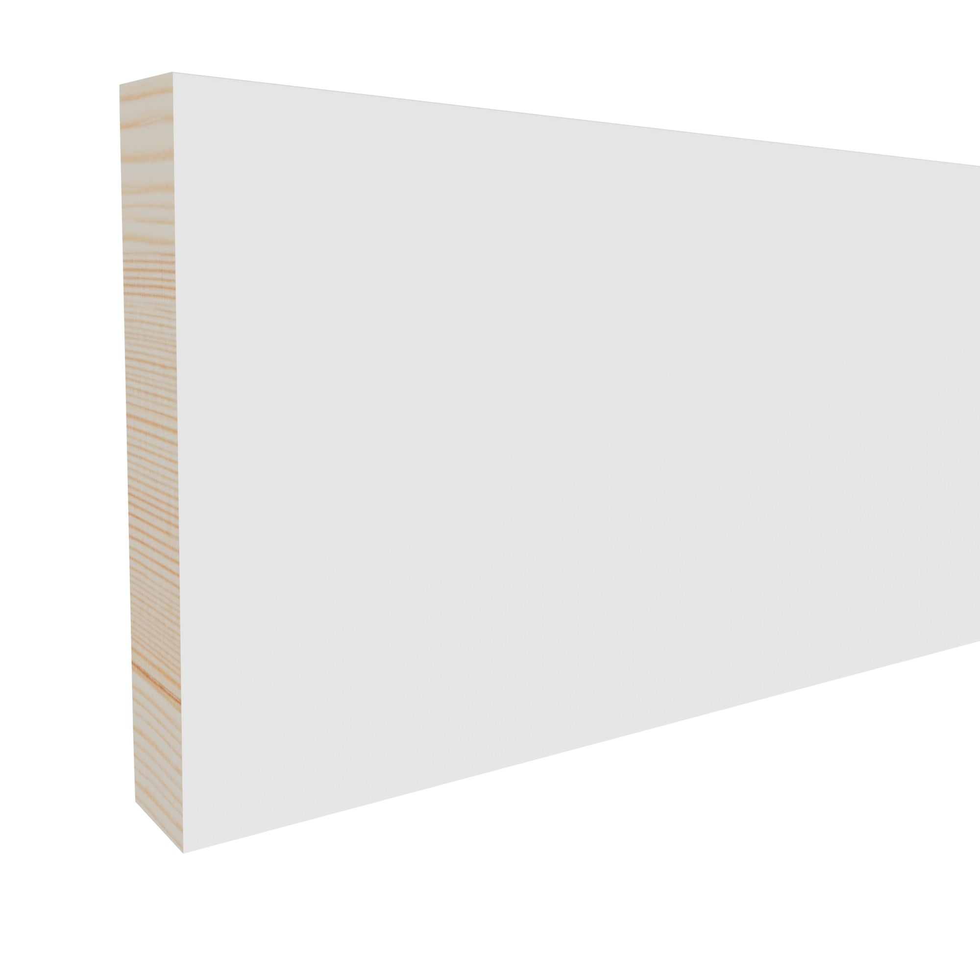 21/32 in x 3-1/2 in x 16 ft L104M Primed White Pine Wood Finished Boards -  Moulding, durable composite construction with a smooth primed white finish for easy painting and installation.