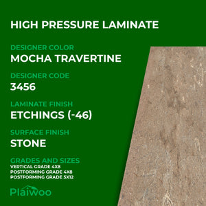 Formica Mocha Travertine 3456 Etchings HPL 4 ft x 8 ft Laminate Sheets Specifications - Plaiwoo