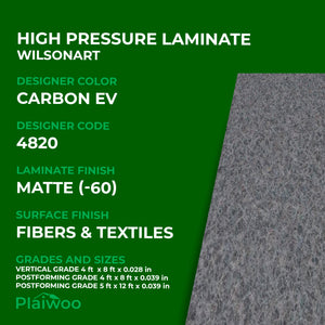 4820 Wilsonart Carbon EV (-60) Matte (-60) HPL 4 ft x 8 ft Laminate Sheets Specifications - Plaiwoo
