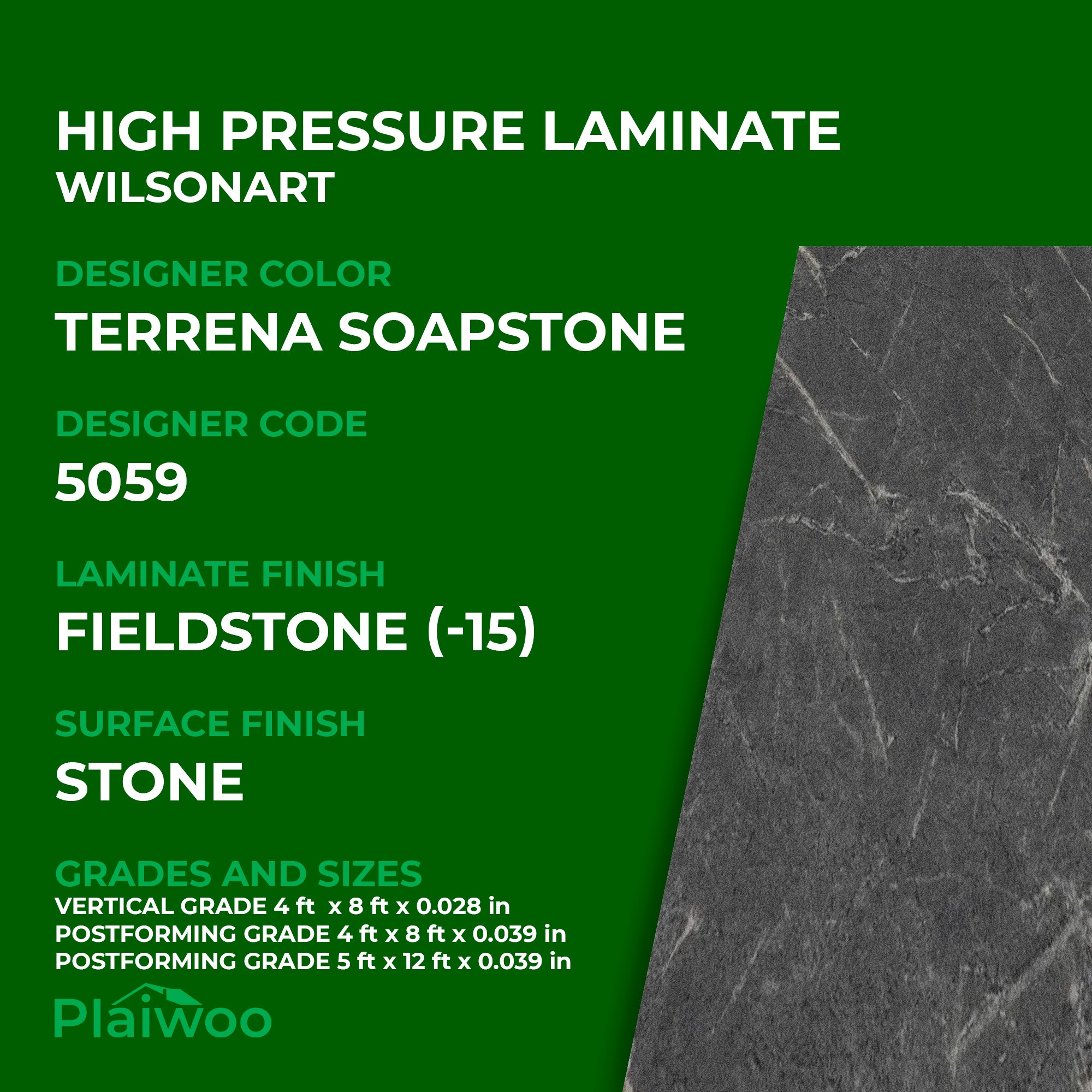 5059 Wilsonart Terrena Soapstone (-15) Fieldstone (-15) HPL 4 ft x 8 ft Laminate Sheets Specifications - Plaiwoo