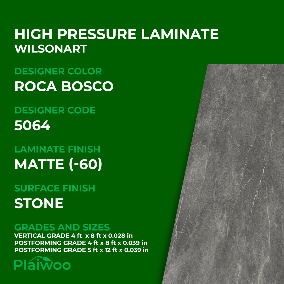 Wilsonart Roca Bosco 5064 Matte Finish (-60) High Pressure Laminate ...