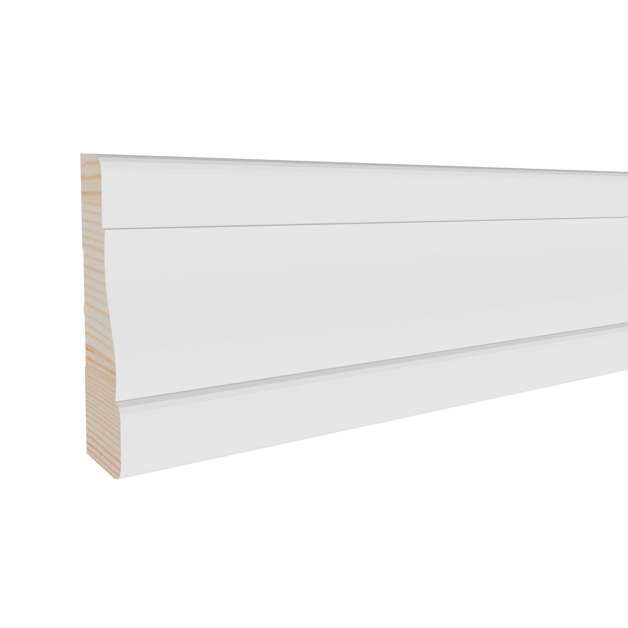 5/8 in x 2-1/4 in x 17 ft M0356W Primed White Pine Wood Casing -  Moulding, durable composite construction with a smooth primed white finish for easy painting and installation.