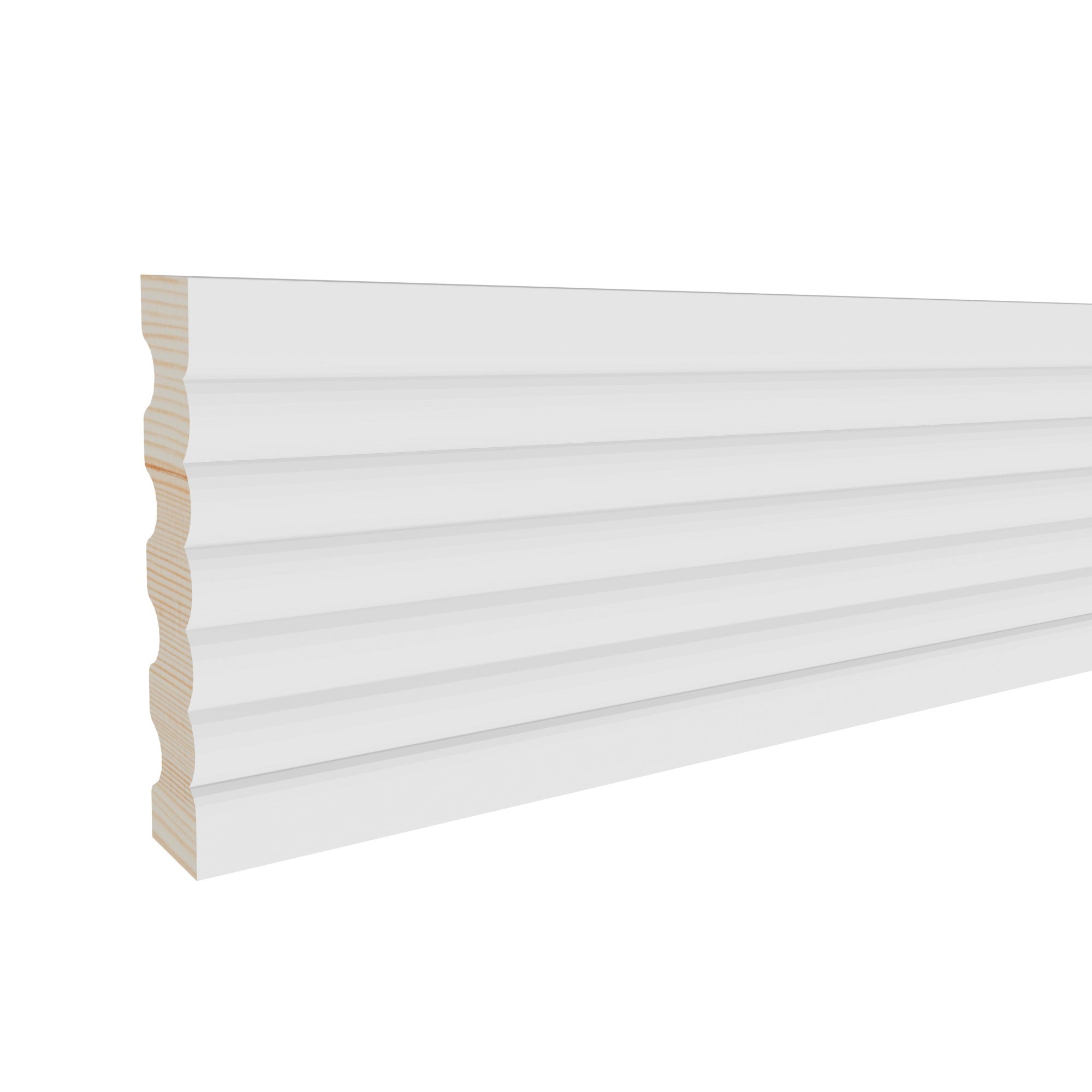 5/8 in x 3-1/4 in x 17 ft M0037A Primed White Pine Wood Casing -  Moulding, durable composite construction with a smooth primed white finish for easy painting and installation.
