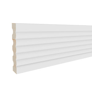 5/8 in x 3-1/4 in x 17 ft M0037A Primed White Pine Wood Casing -  Moulding, durable composite construction with a smooth primed white finish for easy painting and installation.