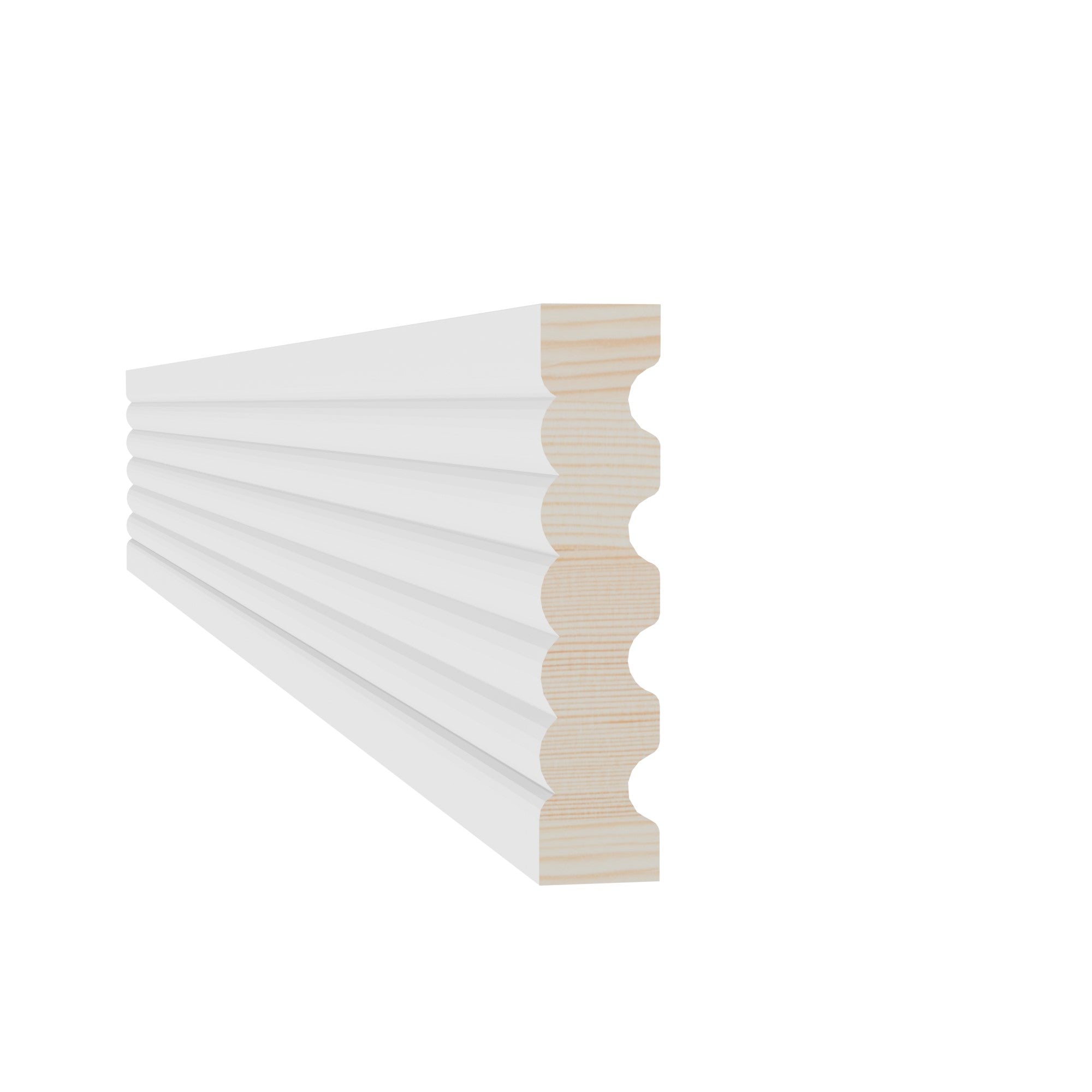 5/8 in x 3-1/4 in x 17 ft M0037A Primed White Pine Wood Casing -  Moulding - high-quality decorative trim for doors, windows, and interior finishing.