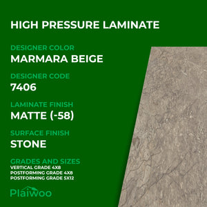 Formica Marmara Beige 7406 Matte HPL 4 ft x 8 ft Laminate Sheets Specifications - Plaiwoo