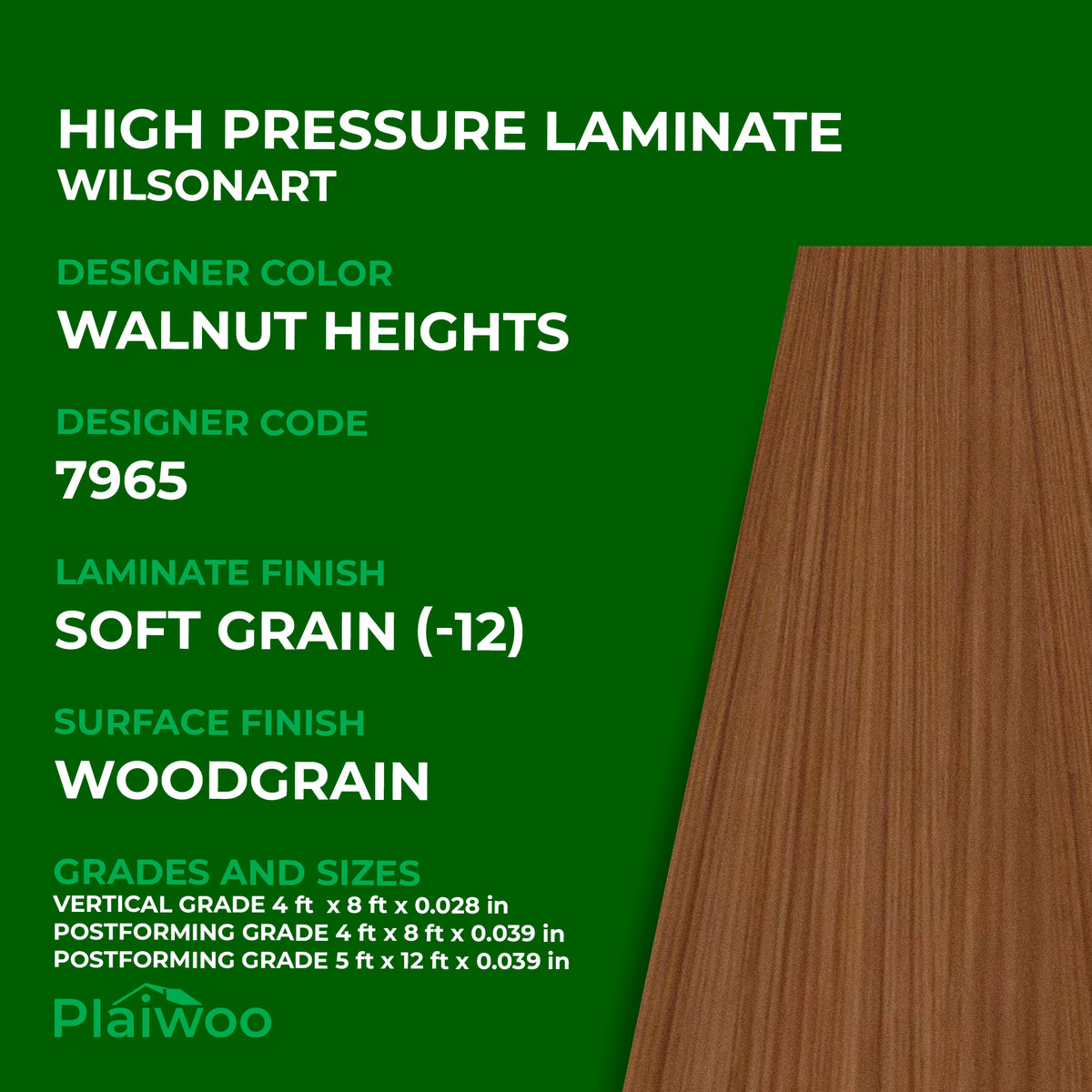 Wilsonart Walnut Heights 7965 Soft Grain Finish (-12) High Pressure ...