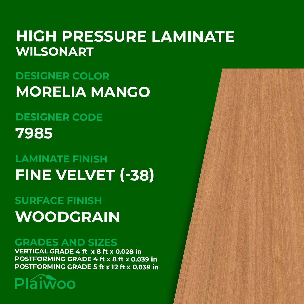 Wilsonart Pasadena Oak 7986 Fine Velvet Finish (-38) High Pressure ...