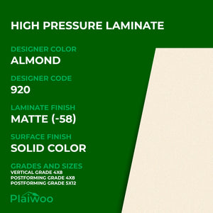Formica Almond 920 Matte HPL 4 ft x 8 ft Laminate Sheets Specifications - Plaiwoo