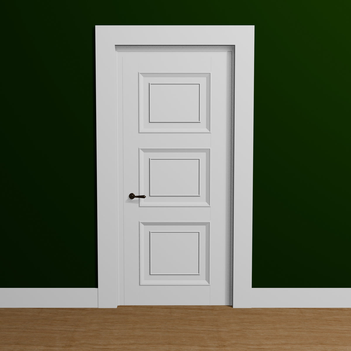 View of a room featuring the L1X4F Primed White Pine Wood Finished Boards Moulding installed, measuring 9/16 in x 3-1/2 in x 17 ft, highlighting an elegant and clean finish, ideal for enhancing the aesthetics of any space.