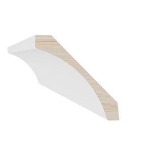 9/16 in x 3-1/4 in x 16 ft M0057X Primed White Pine Wood Crown -  Moulding - high-quality decorative trim for doors, windows, and interior finishing.