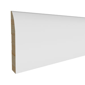 9/16 in x 3-1/4 in x 16 ft M0713W Primed White Pine Wood Baseboard -  Moulding, durable composite construction with a smooth primed white finish for easy painting and installation.