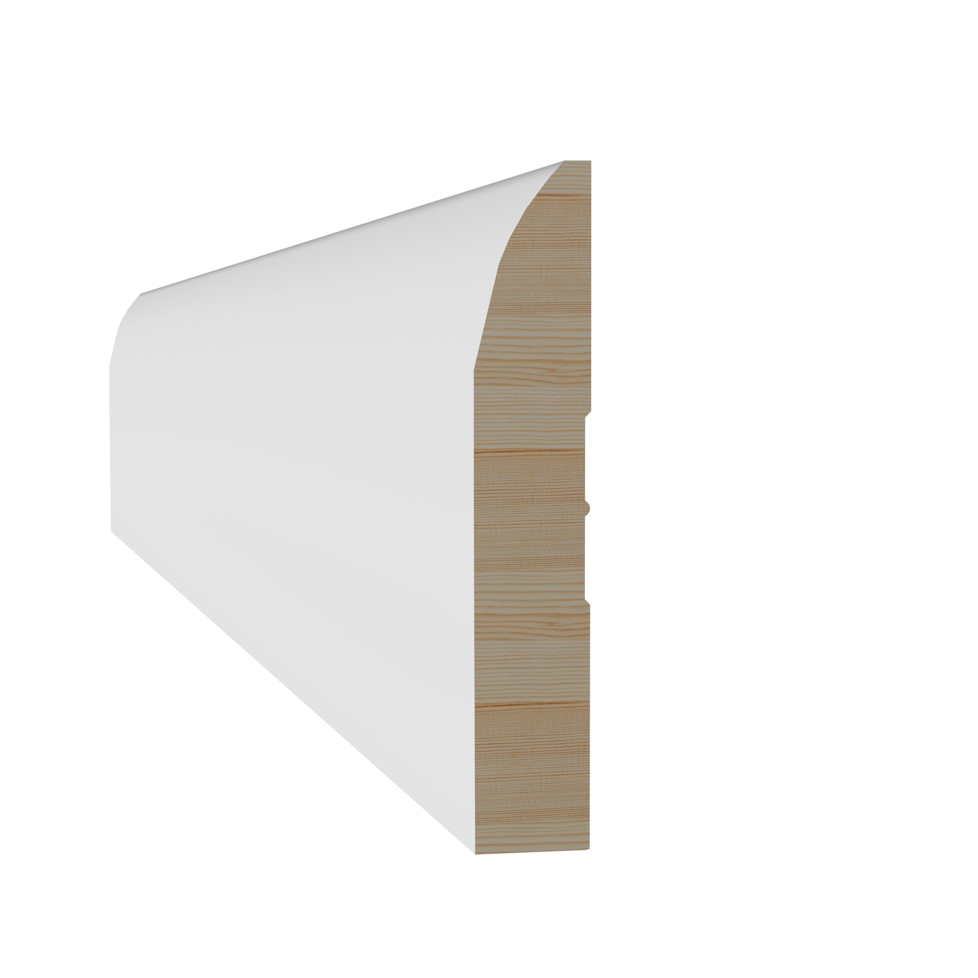 9/16 in x 3-1/4 in x 16 ft M0713W Primed White Pine Wood Baseboard -  Moulding - high-quality decorative trim for doors, windows, and interior finishing.