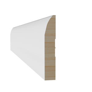 9/16 in x 3-1/4 in x 16 ft M0713W Primed White Pine Wood Baseboard -  Moulding - high-quality decorative trim for doors, windows, and interior finishing.