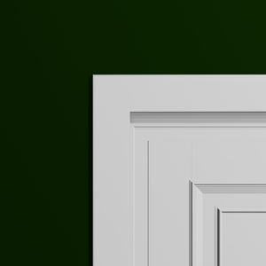 View of a room featuring the M0433W Primed White Pine Wood Casing Moulding installed, measuring 9/16 in x 3-1/4 in x 17 ft, highlighting an elegant and clean finish, ideal for enhancing the aesthetics of any space.