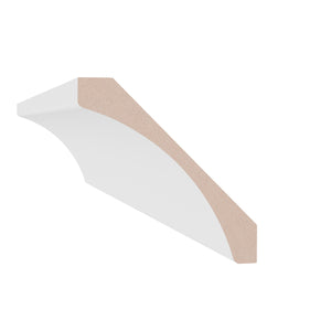 9/16 in x 4-1/4 in x 16 ft M0048A Primed White MDF Crown -  Moulding - high-quality decorative trim for doors, windows, and interior finishing.