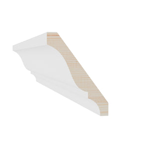 9/16 in x 4-1/4 in x 16 ft M0048A Primed White Pine Wood Crown -  Moulding - high-quality decorative trim for doors, windows, and interior finishing.
