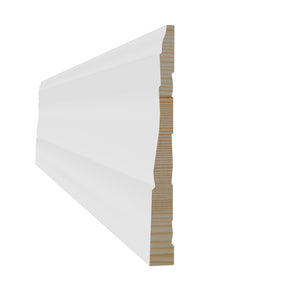 9/16 in x 5-1/4 in x 16 ft M0798B Primed White Pine Wood Baseboard -  Moulding - high-quality decorative trim for doors, windows, and interior finishing.