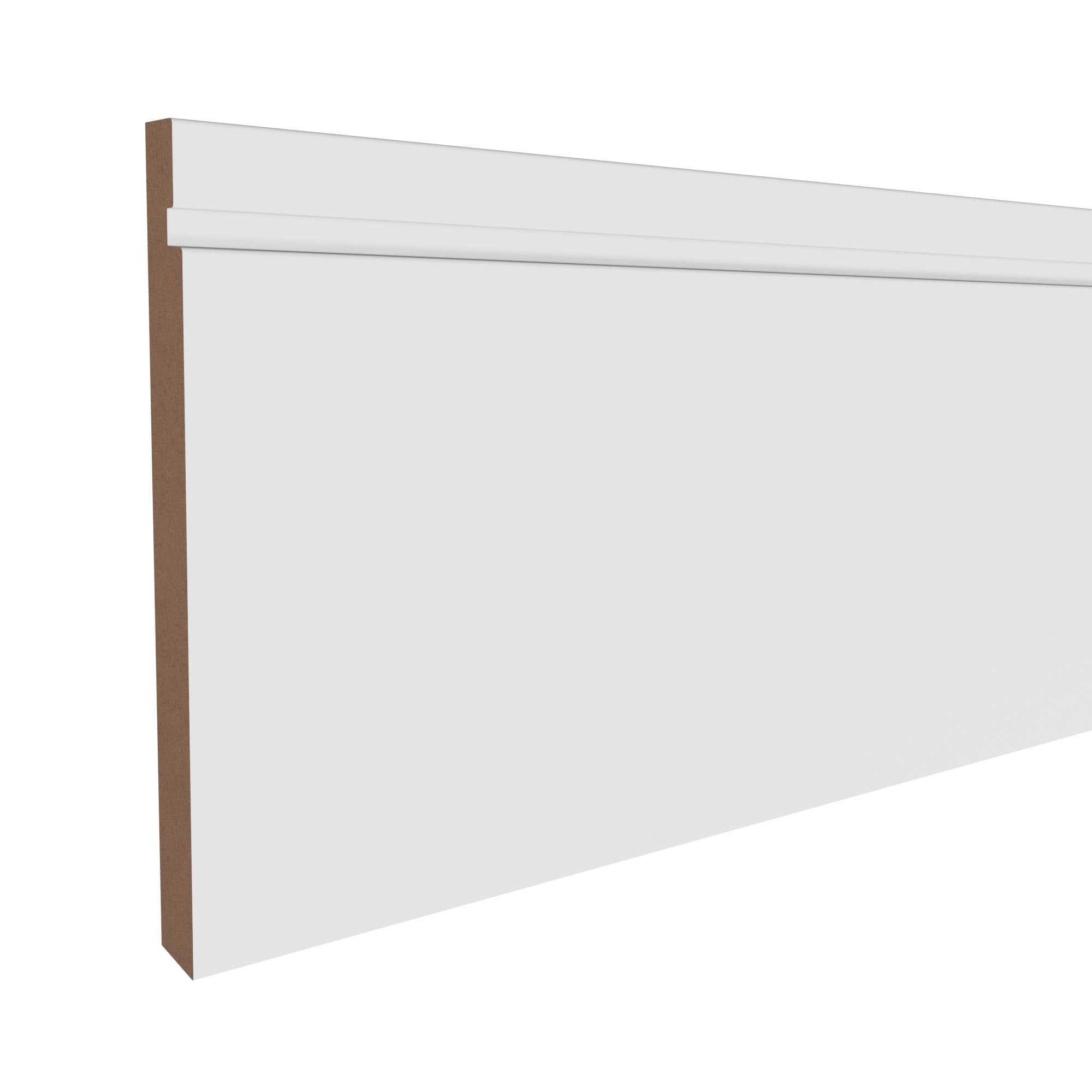 9/16 in x 5-1/2 in x 16 ft MM618B Primed White MDF Baseboard - Moulding ...