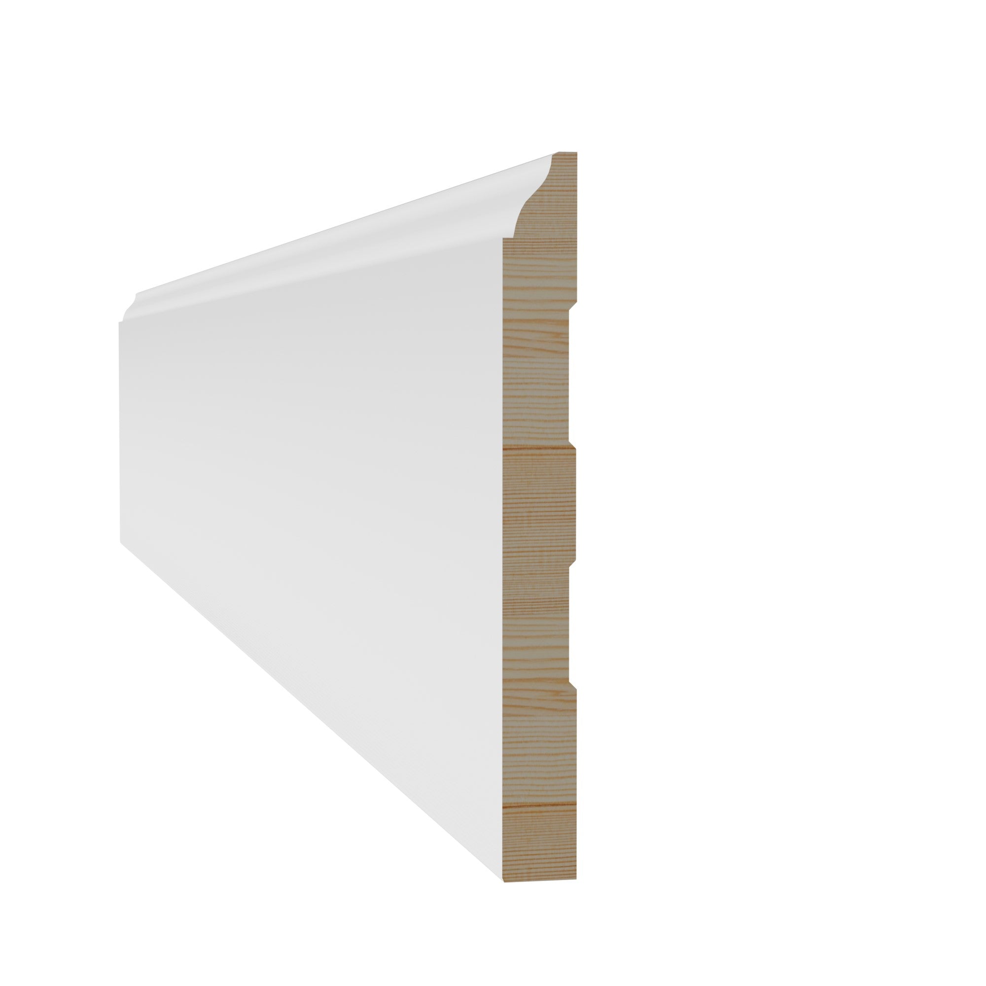 9/16 in x 5-1/4 in x 16 ft M618P Primed White Pine Wood Baseboard -  Moulding - high-quality decorative trim for doors, windows, and interior finishing.