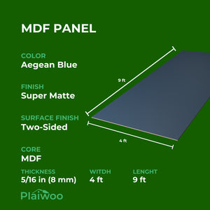 Arkopa Aegean Blue SM MDF Panel Two-Sided (8mm) 5/16 in x 4 ft x 9 ft