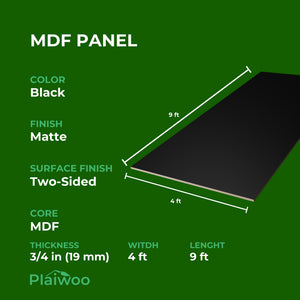 Arkopa Black MT MDF Panel Two-Sided (19mm) 3/4 in x 4 ft x 9 ft